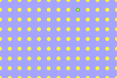 An animation of bubbles being popped in a grid in a GBA game